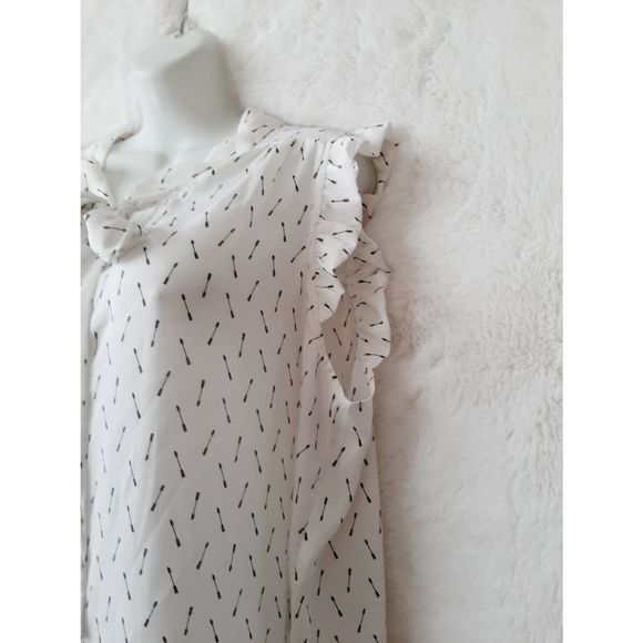 Loft Arrows 2X ruffle sleeve bow front blouse - Picture 3 of 3